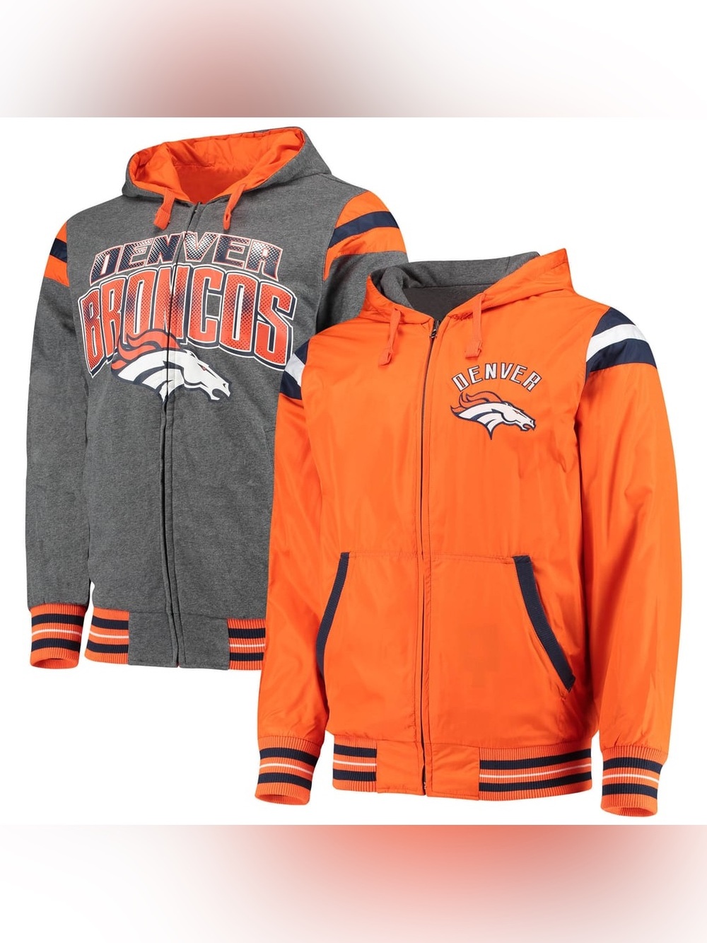 Denver Broncos G-III Sports by Carl Banks Fast Pace Reversible Full-Zip Jacket
